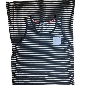 Tommy Hilfiger Striped Pocket Maxi Dress Sleeveless Blue White S summer beach